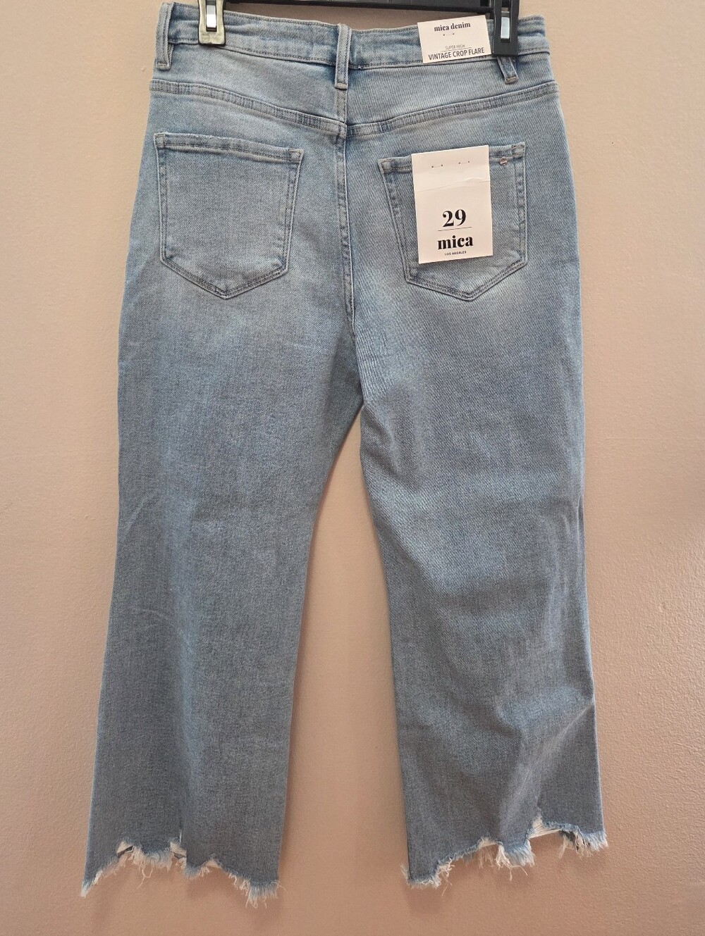 Womens Light Blue Distressed Straight Crop Jeans - Picture 7 of 9